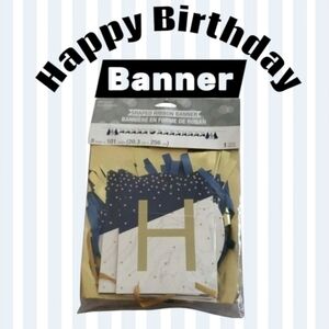 Happy Birthday shaped ribbon banner with stickers 8 inch x 101 inches